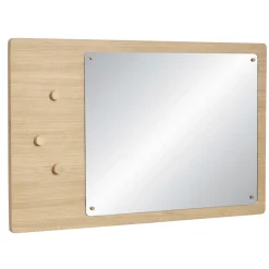 Väggspegel med magneter 'Split' 80x50cm - Ek